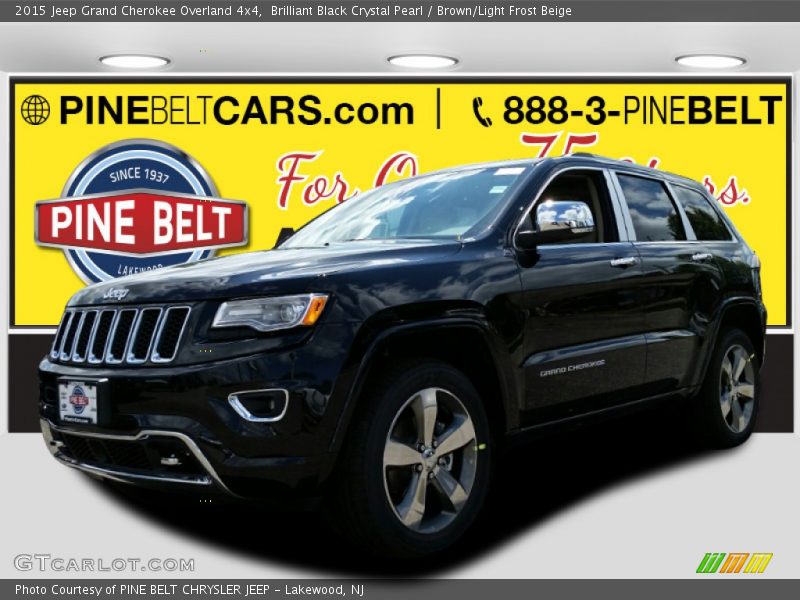 Brilliant Black Crystal Pearl / Brown/Light Frost Beige 2015 Jeep Grand Cherokee Overland 4x4