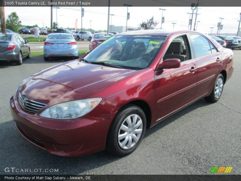 Salsa Red Pearl / Taupe 2005 Toyota Camry LE