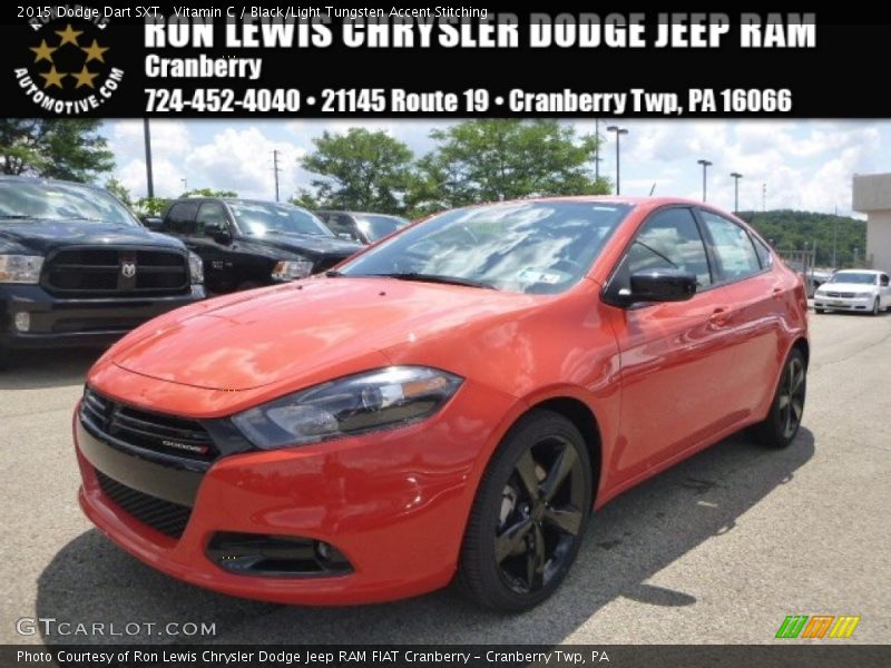 Vitamin C / Black/Light Tungsten Accent Stitching 2015 Dodge Dart SXT