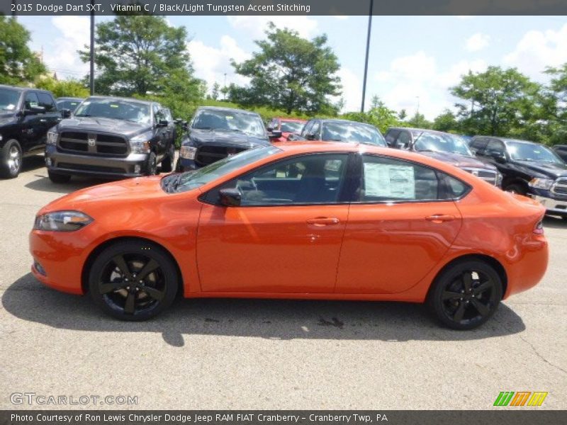 Vitamin C / Black/Light Tungsten Accent Stitching 2015 Dodge Dart SXT