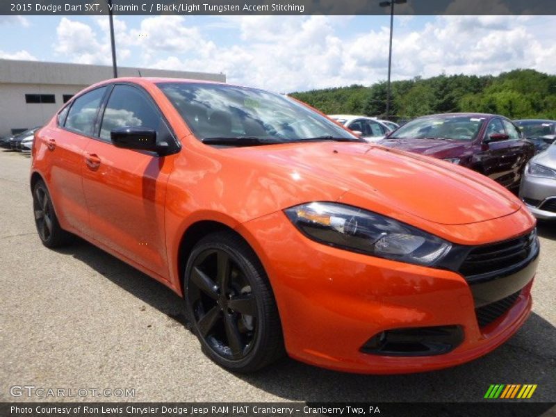 Vitamin C / Black/Light Tungsten Accent Stitching 2015 Dodge Dart SXT