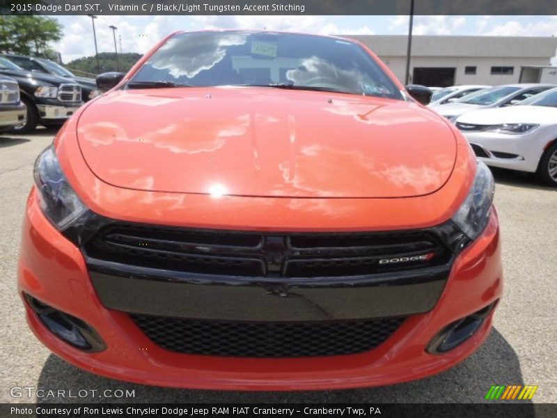 Vitamin C / Black/Light Tungsten Accent Stitching 2015 Dodge Dart SXT