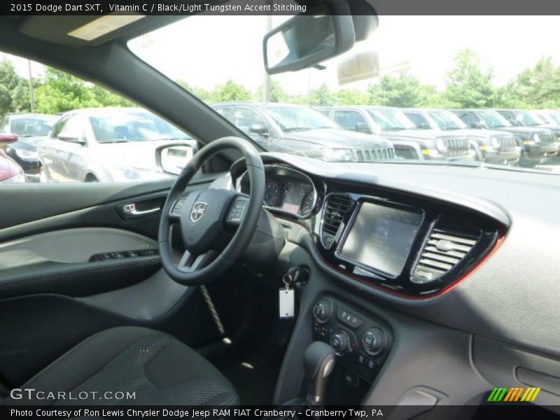 Vitamin C / Black/Light Tungsten Accent Stitching 2015 Dodge Dart SXT