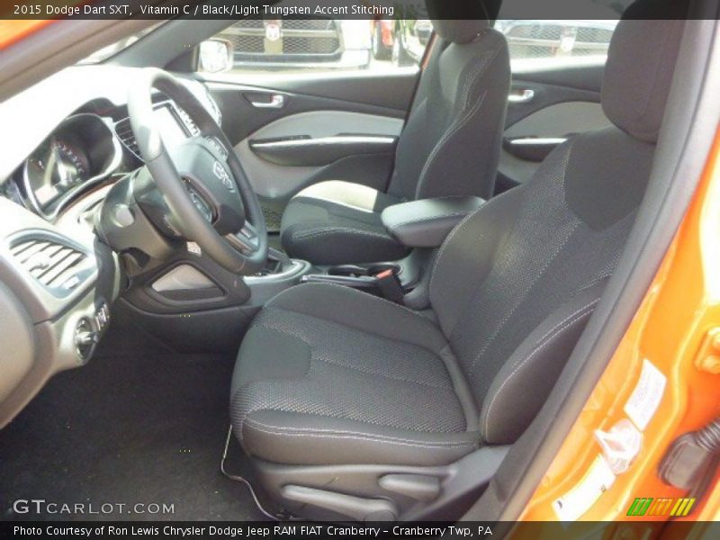 Vitamin C / Black/Light Tungsten Accent Stitching 2015 Dodge Dart SXT