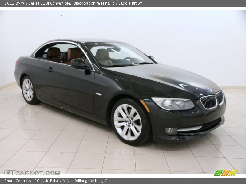 Black Sapphire Metallic / Saddle Brown 2012 BMW 3 Series 328i Convertible