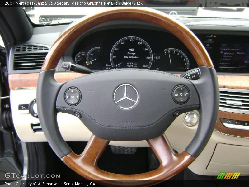 designo Graphite Metallic / Beige/Black 2007 Mercedes-Benz S 550 Sedan
