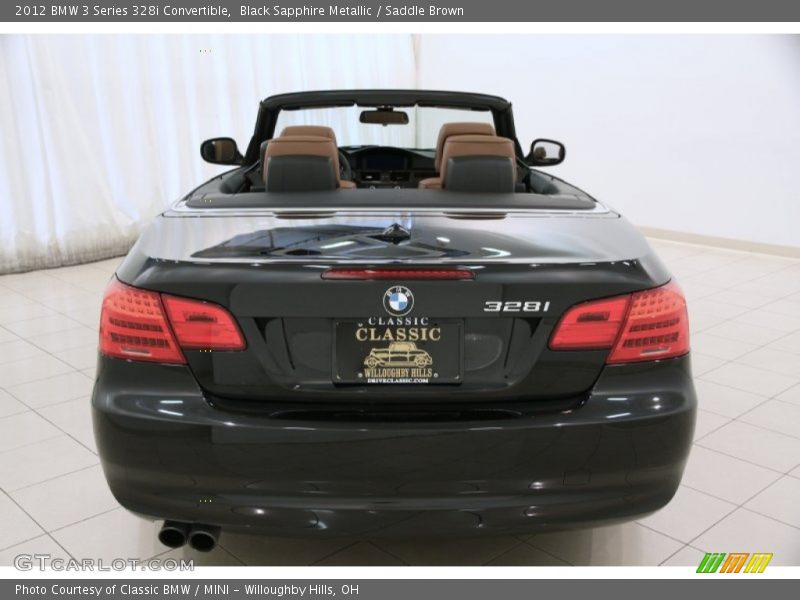 Black Sapphire Metallic / Saddle Brown 2012 BMW 3 Series 328i Convertible