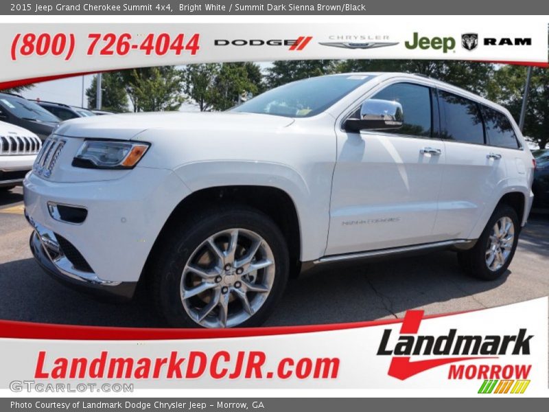 Bright White / Summit Dark Sienna Brown/Black 2015 Jeep Grand Cherokee Summit 4x4