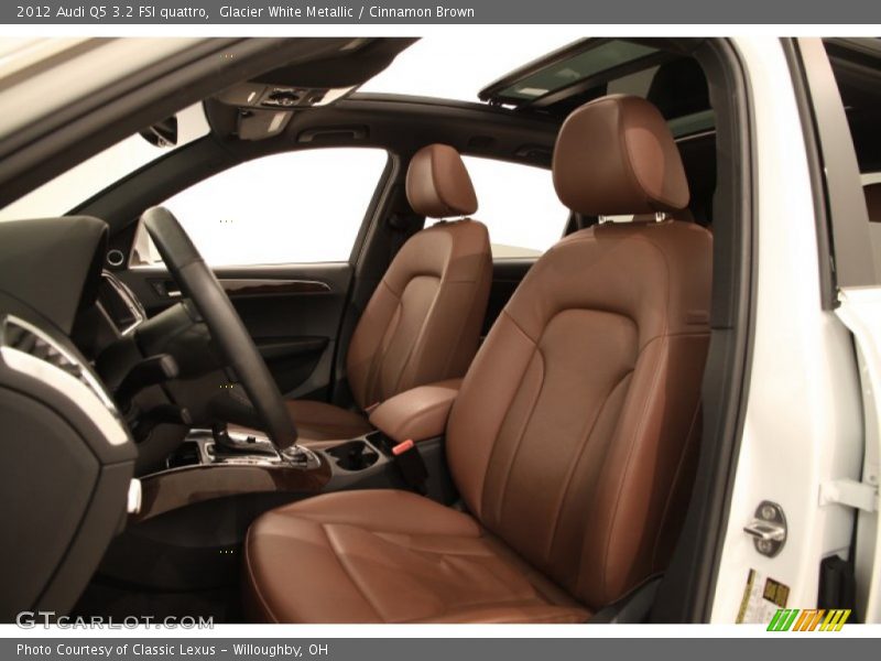 Glacier White Metallic / Cinnamon Brown 2012 Audi Q5 3.2 FSI quattro