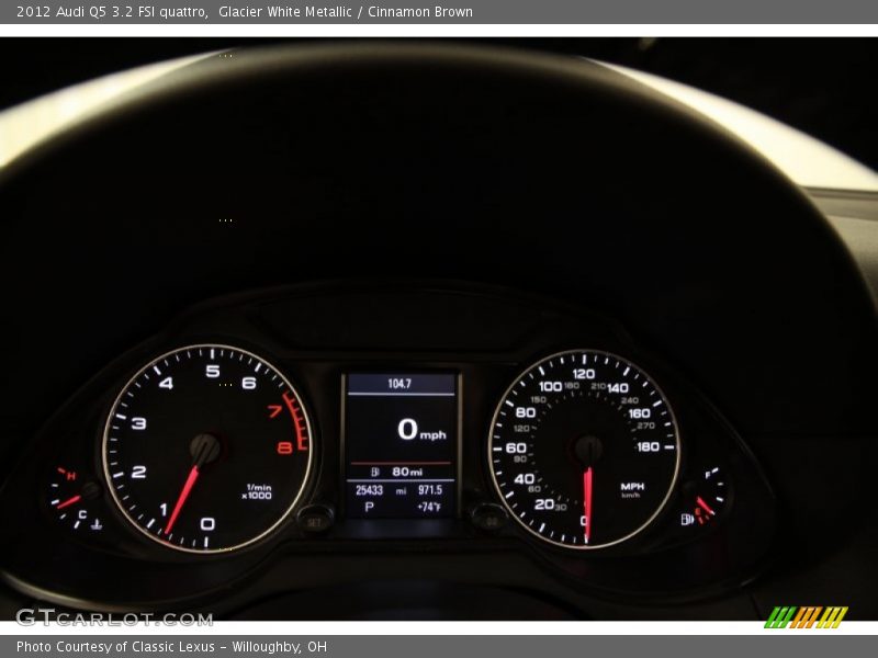 Glacier White Metallic / Cinnamon Brown 2012 Audi Q5 3.2 FSI quattro
