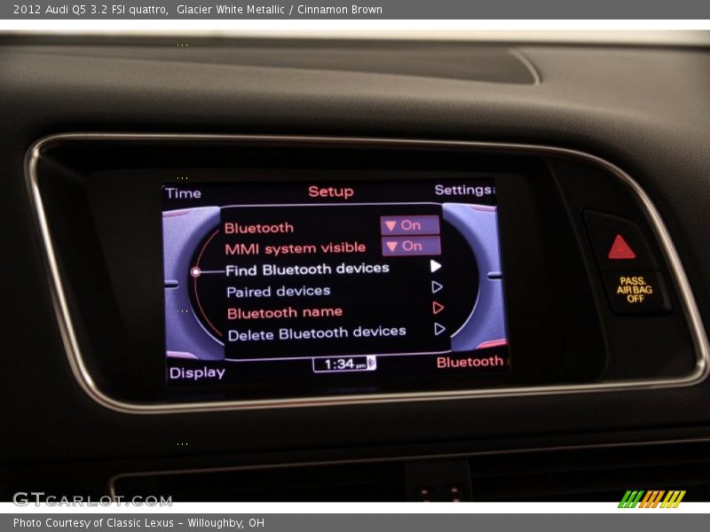 Glacier White Metallic / Cinnamon Brown 2012 Audi Q5 3.2 FSI quattro