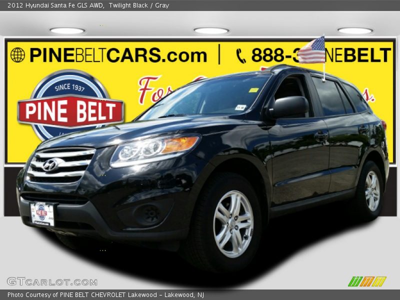 Twilight Black / Gray 2012 Hyundai Santa Fe GLS AWD