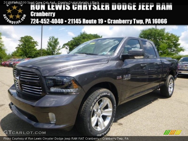 Granite Crystal Metallic / Black 2015 Ram 1500 Sport Crew Cab 4x4