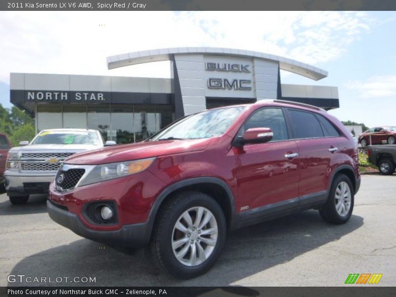 Spicy Red / Gray 2011 Kia Sorento LX V6 AWD