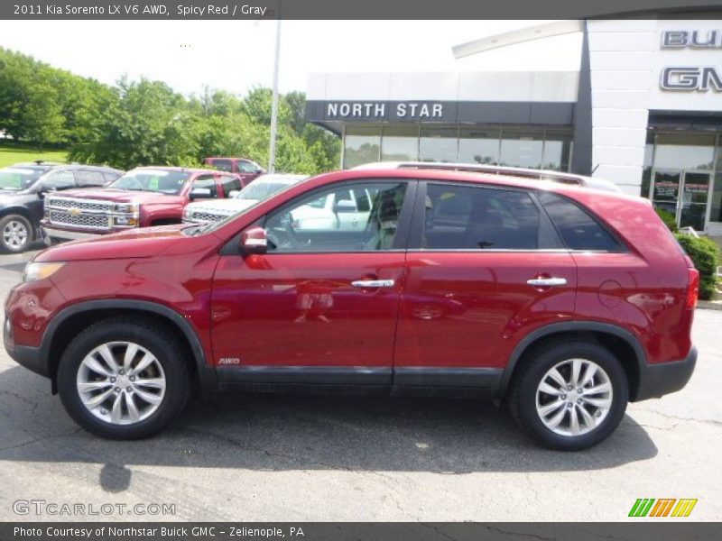 Spicy Red / Gray 2011 Kia Sorento LX V6 AWD