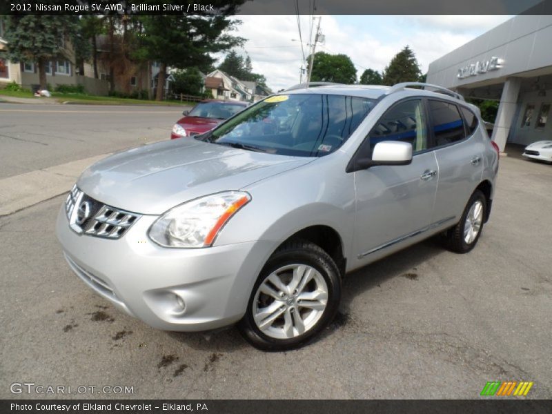 Brilliant Silver / Black 2012 Nissan Rogue SV AWD