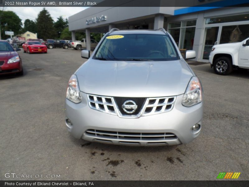 Brilliant Silver / Black 2012 Nissan Rogue SV AWD