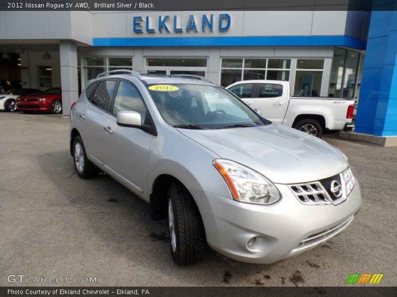 Brilliant Silver / Black 2012 Nissan Rogue SV AWD
