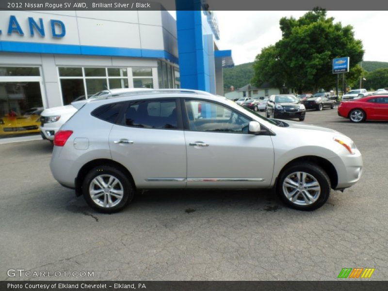Brilliant Silver / Black 2012 Nissan Rogue SV AWD