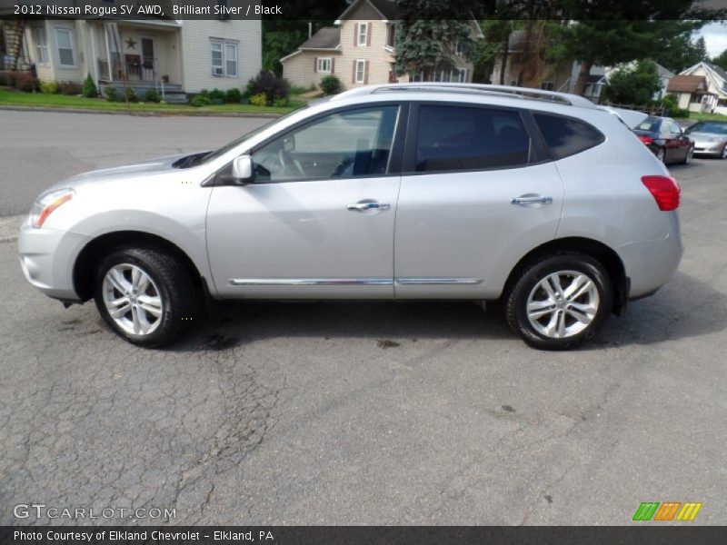 Brilliant Silver / Black 2012 Nissan Rogue SV AWD