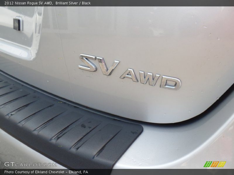 Brilliant Silver / Black 2012 Nissan Rogue SV AWD