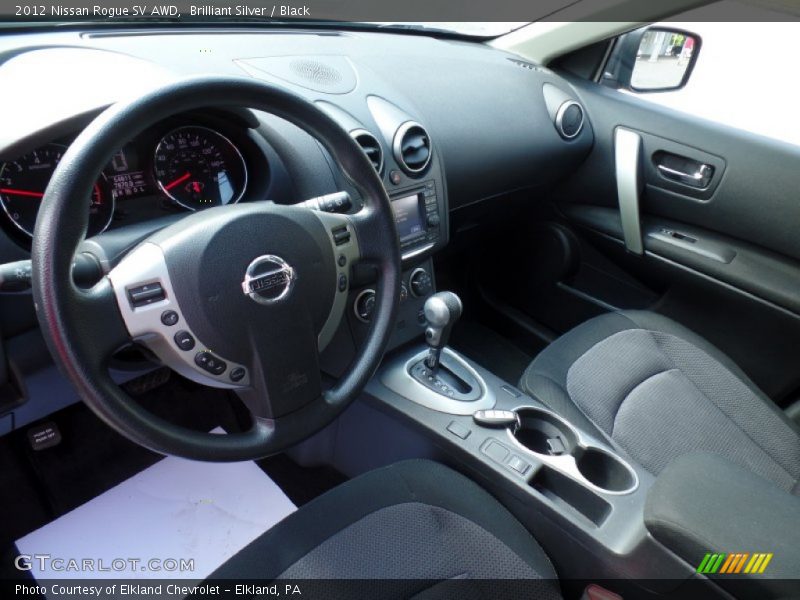 Brilliant Silver / Black 2012 Nissan Rogue SV AWD