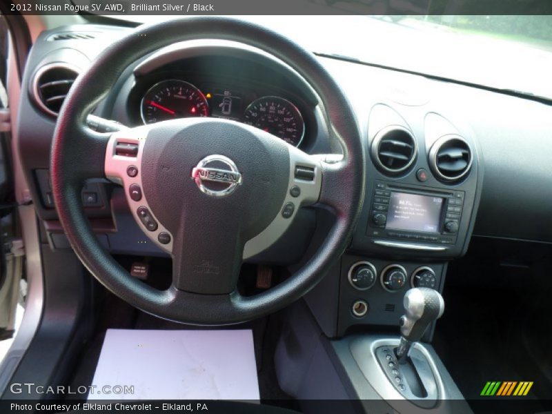Brilliant Silver / Black 2012 Nissan Rogue SV AWD