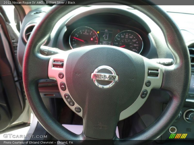 Brilliant Silver / Black 2012 Nissan Rogue SV AWD