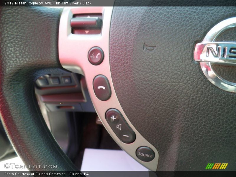 Brilliant Silver / Black 2012 Nissan Rogue SV AWD