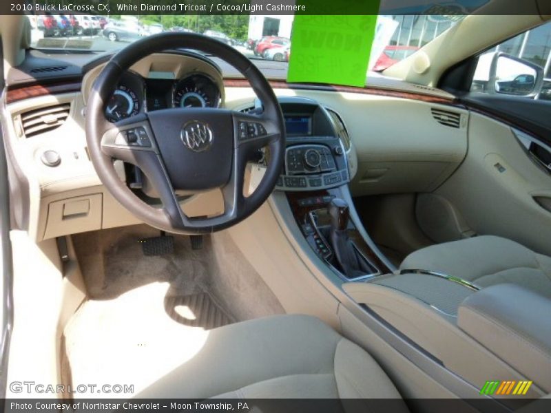 White Diamond Tricoat / Cocoa/Light Cashmere 2010 Buick LaCrosse CX