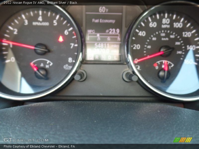 Brilliant Silver / Black 2012 Nissan Rogue SV AWD