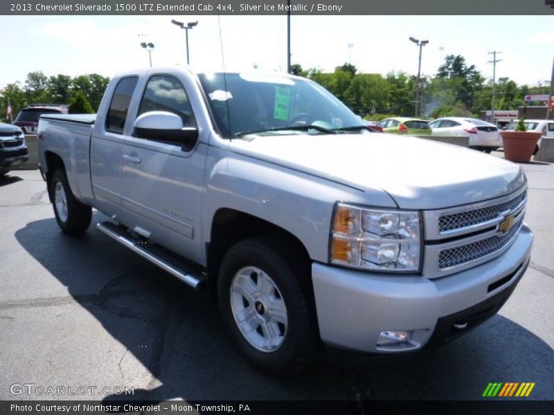 Silver Ice Metallic / Ebony 2013 Chevrolet Silverado 1500 LTZ Extended Cab 4x4