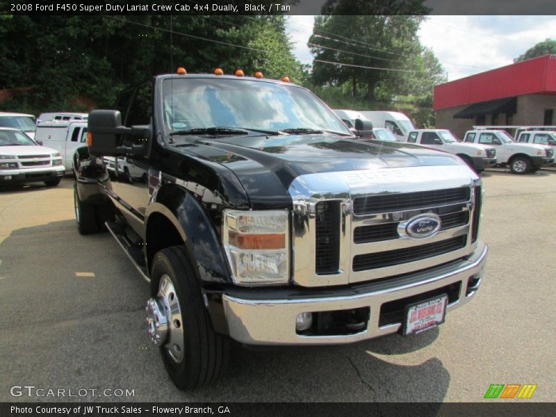 Black / Tan 2008 Ford F450 Super Duty Lariat Crew Cab 4x4 Dually