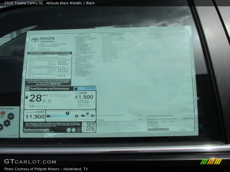 Attitude Black Metallic / Black 2015 Toyota Camry SE
