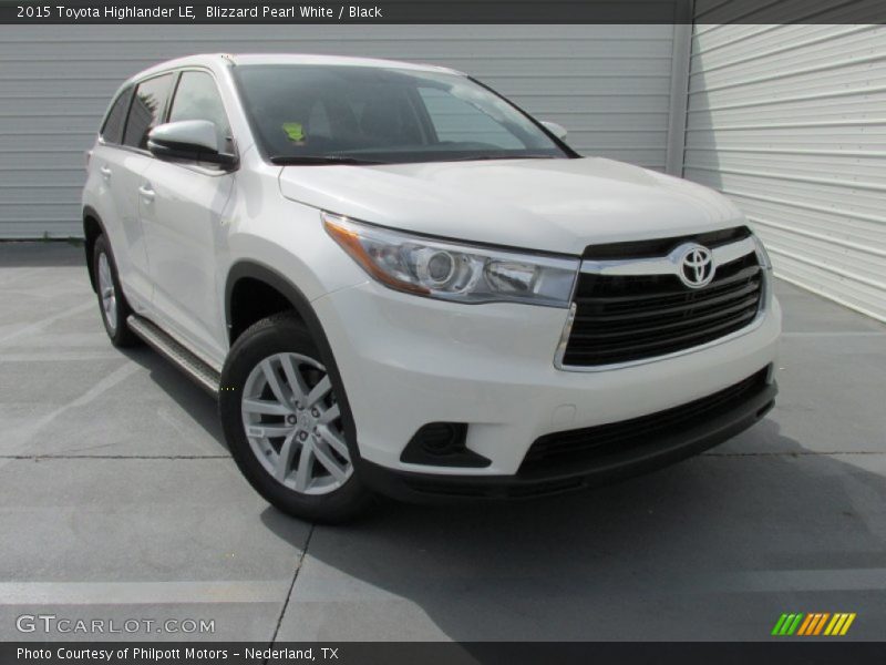 Blizzard Pearl White / Black 2015 Toyota Highlander LE