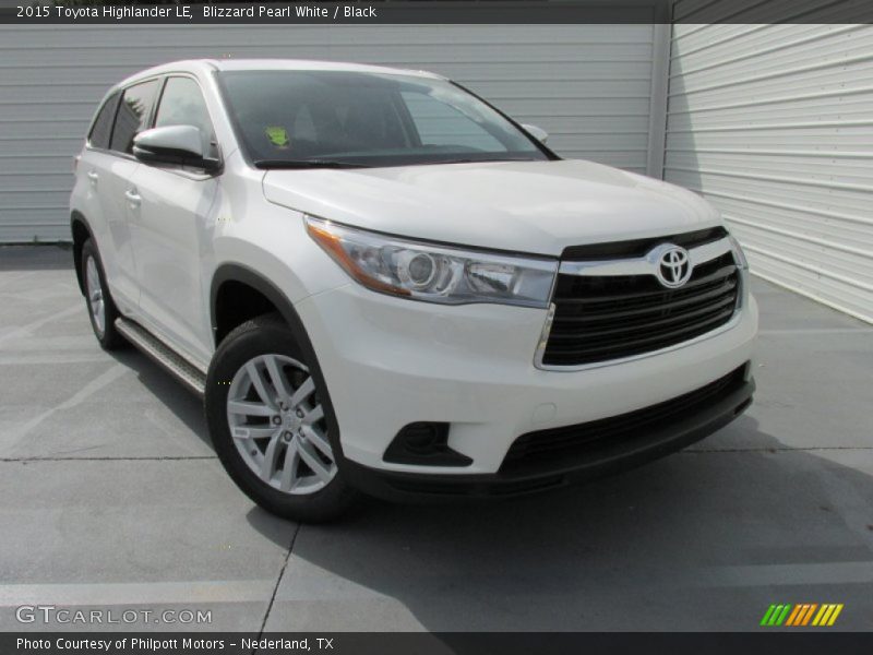 Blizzard Pearl White / Black 2015 Toyota Highlander LE