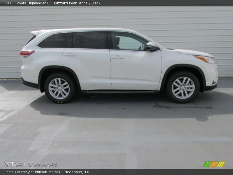 Blizzard Pearl White / Black 2015 Toyota Highlander LE