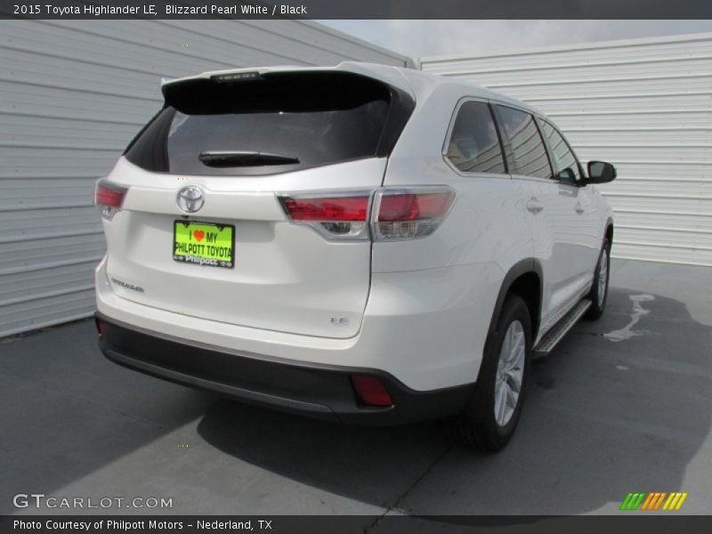 Blizzard Pearl White / Black 2015 Toyota Highlander LE