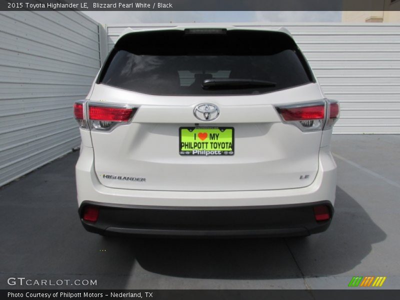 Blizzard Pearl White / Black 2015 Toyota Highlander LE