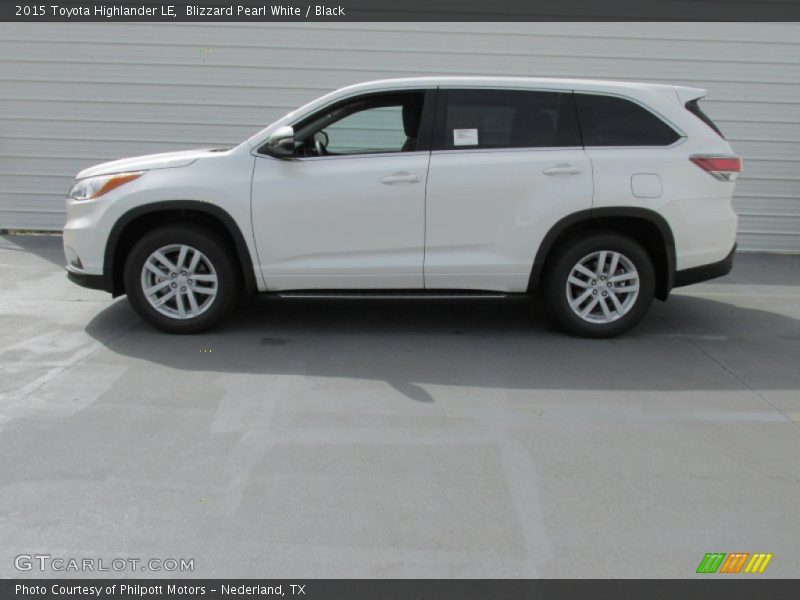 Blizzard Pearl White / Black 2015 Toyota Highlander LE