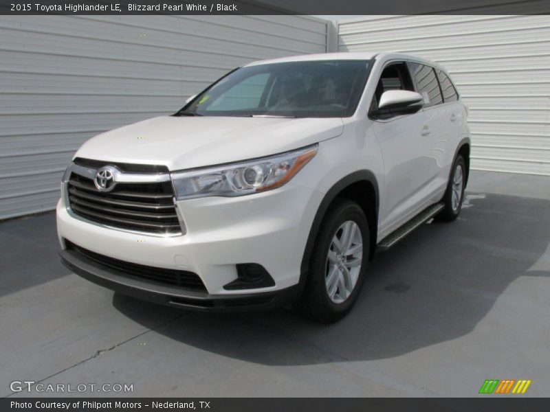 Blizzard Pearl White / Black 2015 Toyota Highlander LE