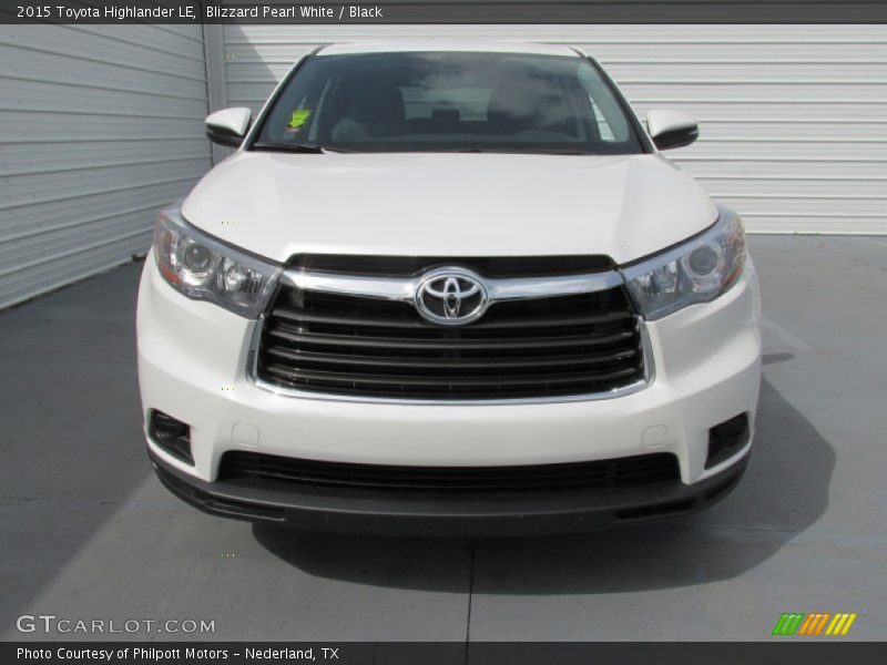Blizzard Pearl White / Black 2015 Toyota Highlander LE