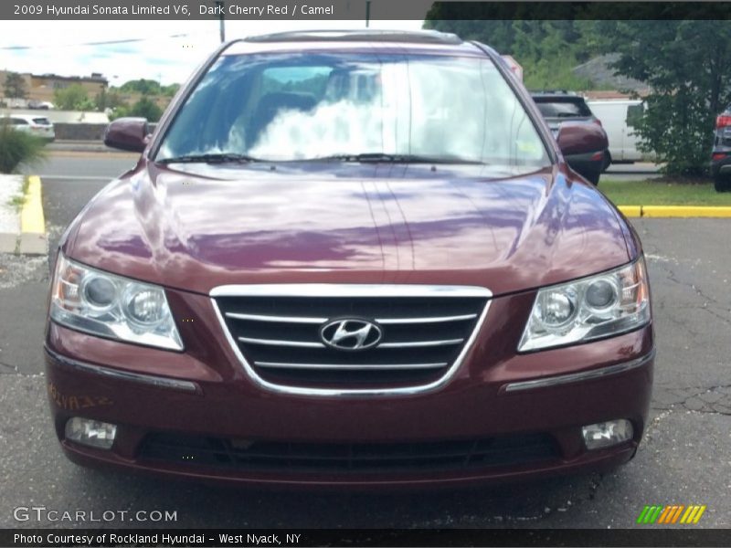 Dark Cherry Red / Camel 2009 Hyundai Sonata Limited V6