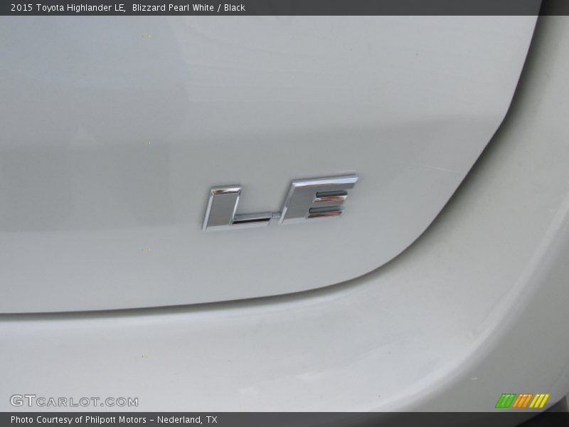 Blizzard Pearl White / Black 2015 Toyota Highlander LE