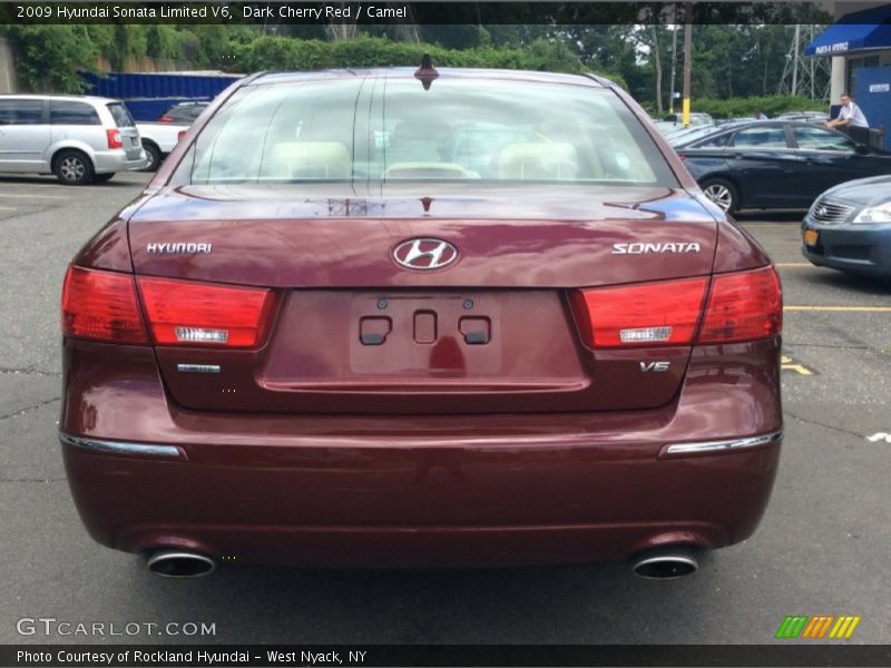Dark Cherry Red / Camel 2009 Hyundai Sonata Limited V6