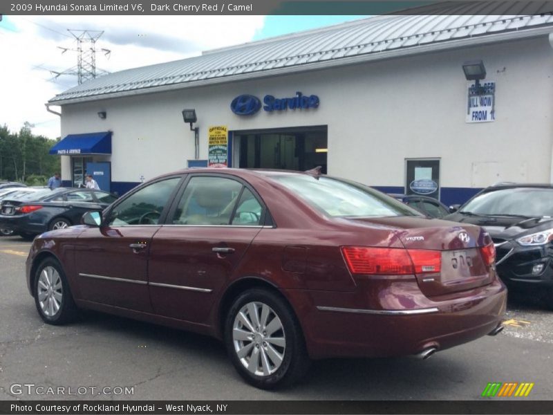 Dark Cherry Red / Camel 2009 Hyundai Sonata Limited V6
