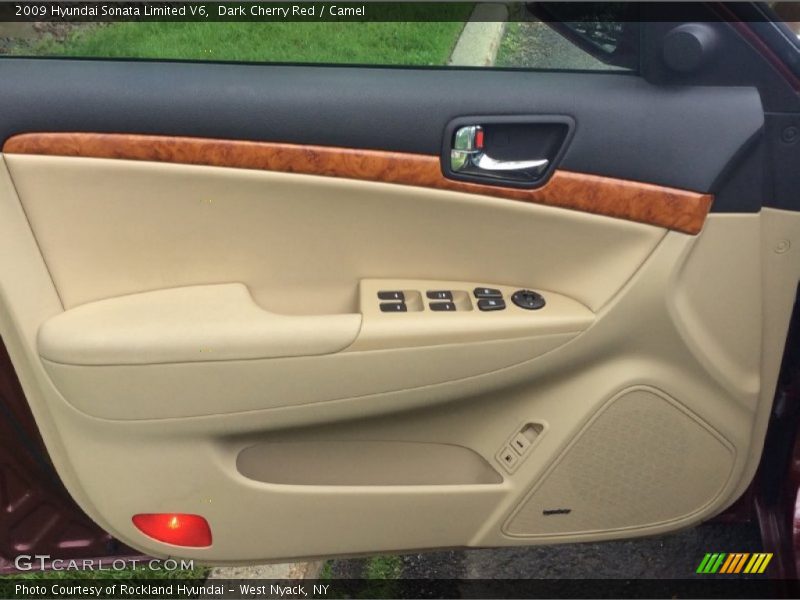 Dark Cherry Red / Camel 2009 Hyundai Sonata Limited V6
