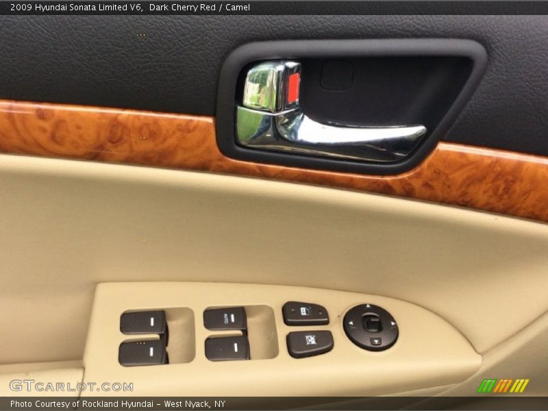 Dark Cherry Red / Camel 2009 Hyundai Sonata Limited V6