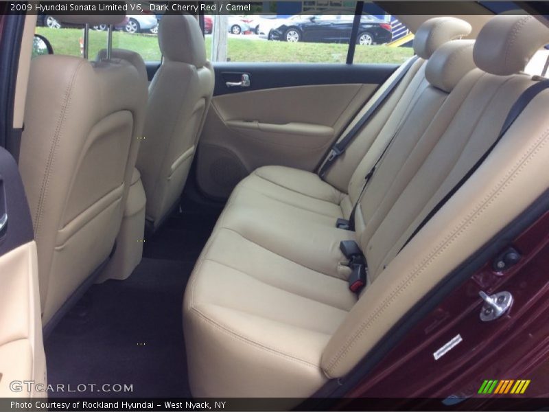 Dark Cherry Red / Camel 2009 Hyundai Sonata Limited V6