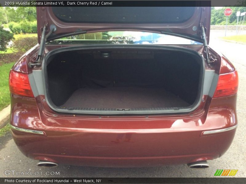 Dark Cherry Red / Camel 2009 Hyundai Sonata Limited V6